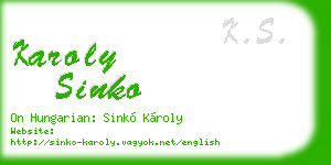 karoly sinko business card